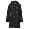 Women's Burberry Brit Double Breasted Trench Coat in Black Polyester