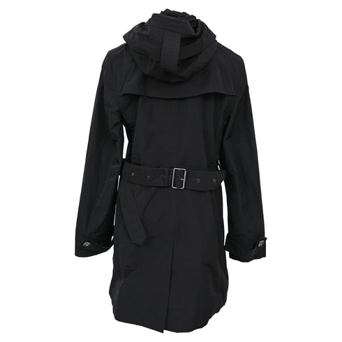 Women's Burberry Brit Double Breasted Trench Coat in Black Polyester