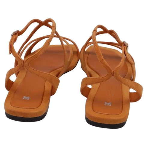 Women's Jimmy Choo Ayla Flat Sandals in Orange Suede