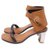 Women's Celine Bam Bam Sandal Heels in Brown Leather