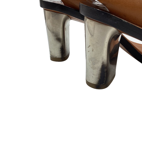 Women's Celine Bam Bam Sandal Heels in Brown Leather