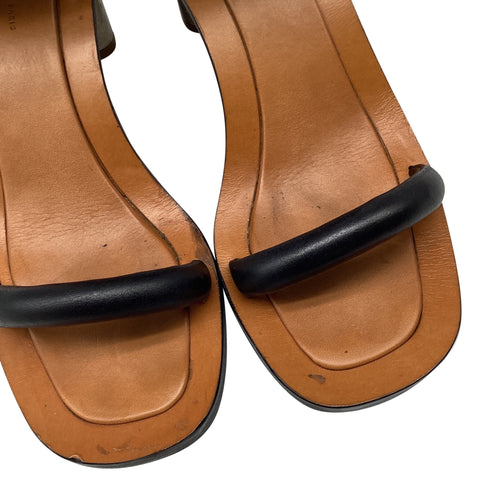 Women's Celine Bam Bam Sandal Heels in Brown Leather