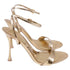 Women's Gianvito Rossi Ankle Strap Sandal Heels in Metallic Gold Leather