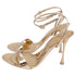 Women's Gianvito Rossi Ankle Strap Sandal Heels in Metallic Gold Leather