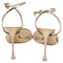 Women's Gianvito Rossi Ankle Strap Sandal Heels in Metallic Gold Leather