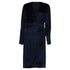 Women's Gucci Leopard Pattern Faux Wrap Dress in Navy Blue Velvet