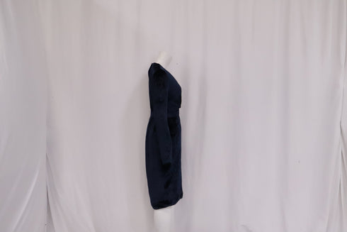 Women's Gucci Leopard Pattern Faux Wrap Dress in Navy Blue Velvet