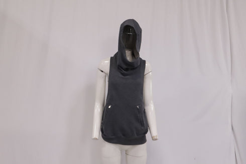 Women's Marni Hooded Sleeveless Top in Grey Cotton