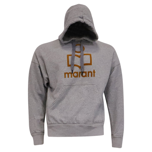 Women's Isabel Marant Logo-Print Hoodie in Grey Cotton
