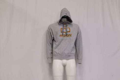Women's Isabel Marant Logo-Print Hoodie in Grey Cotton