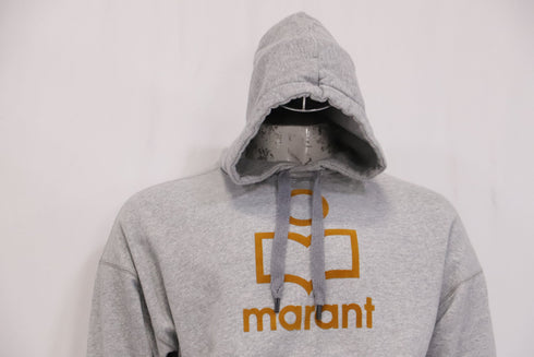 Women's Isabel Marant Logo-Print Hoodie in Grey Cotton