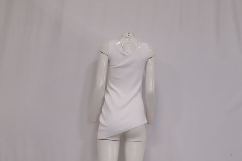 Women's Dries Van Noten Ribbed Tank Top in White Cotton