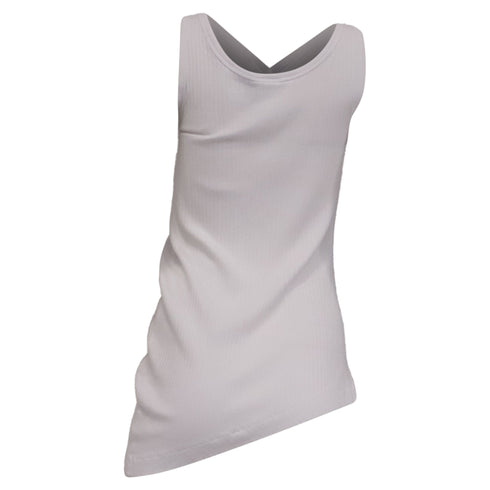 Women's Dries Van Noten Ribbed Tank Top in White Cotton