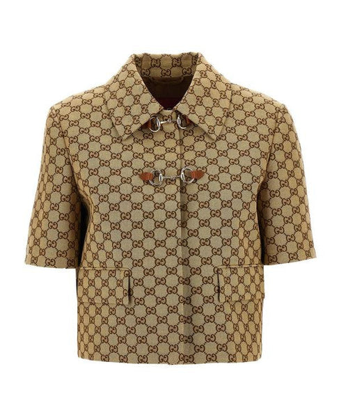 Women's Canvas Jacket With Gg Horsebit