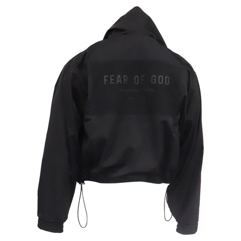 Men's Fear Of God Hooded Jacket in Black Nylon