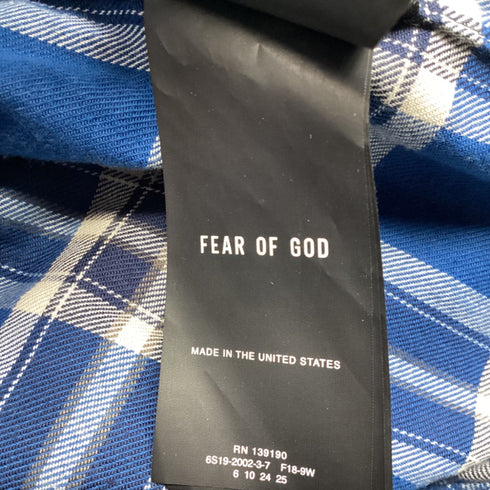 Men's Fear of God Checkered Flannel Vest in Blue Cotton