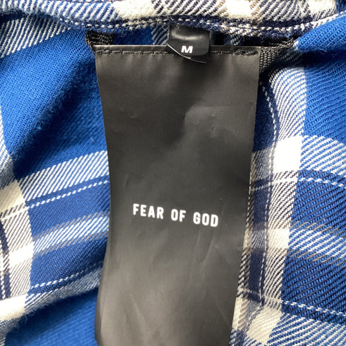 Men's Fear of God Checkered Flannel Vest in Blue Cotton