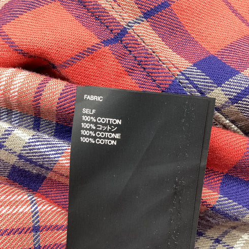Men's Fear Of God Checkered Flannel Vest in Red Cotton