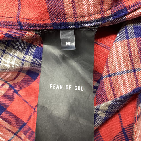 Men's Fear Of God Checkered Flannel Vest in Red Cotton