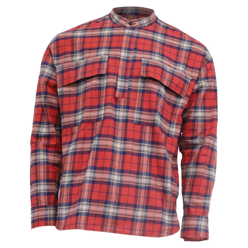 Men's Fear Of God Plaid Flannel in Red Cotton