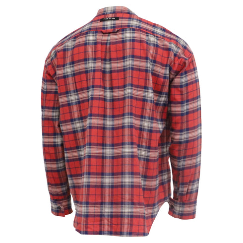 Men's Fear Of God Plaid Flannel in Red Cotton