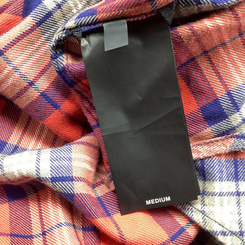 Men's Fear Of God Plaid Flannel in Red Cotton