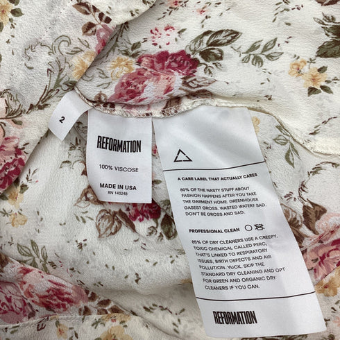 Women's Reformation Floral-Print Mini Dress in Multicolor Viscose