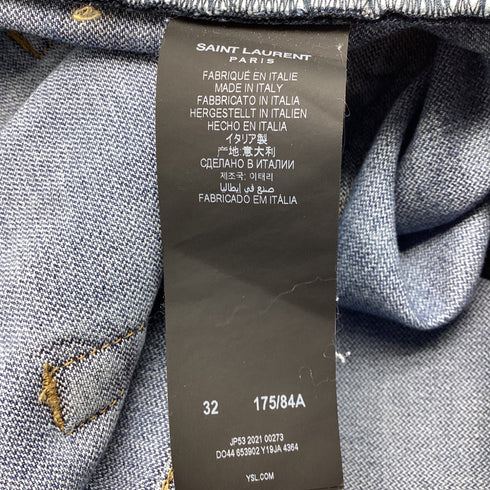 Men's Saint Laurent Mid Rise Jeans in Blue Cotton
