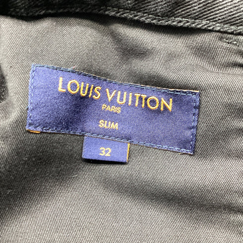Men's Louis Vuitton Vintage Straight Leg Denim Jeans in Navy Blue Cotton