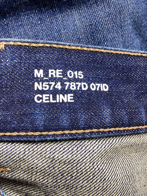 Men's Celine Straight Leg Denim Jeans in Navy Blue Cotton