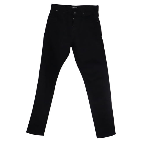 Men's Tom Ford Tapered Denim Jeans in Black Cotton