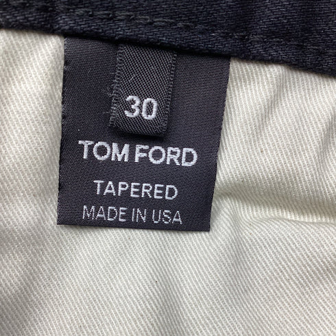Men's Tom Ford Tapered Denim Jeans in Black Cotton