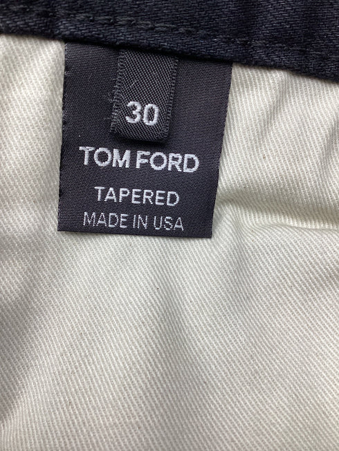 Men's Tom Ford Tapered Denim Jeans in Black Cotton