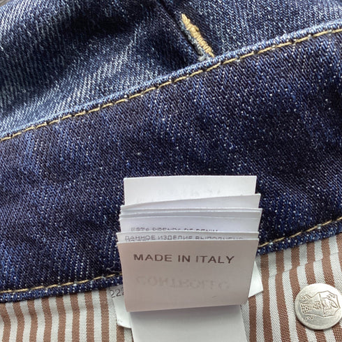 Men's Brunello Cucinelli Tattered Denim Jeans in Navy Blue Cotton