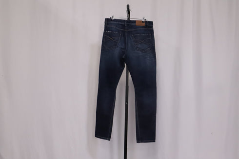 Men's Brunello Cucinelli Tattered Denim Jeans in Navy Blue Cotton