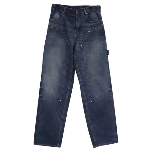 Men's Givenchy Wide Leg Denim Jeans in Blue Cotton