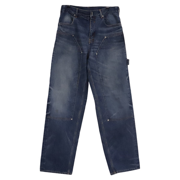 Men's Givenchy Wide Leg Denim Jeans in Blue Cotton