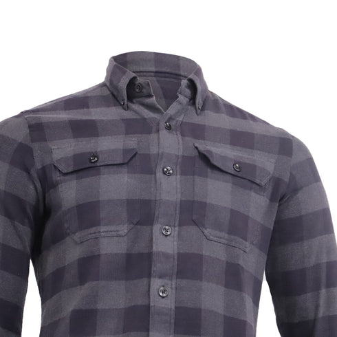 Men's Tom Ford Plaid Flannel in Grey Cotton