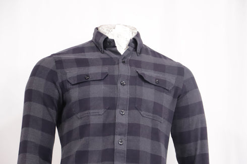 Men's Tom Ford Plaid Flannel in Grey Cotton