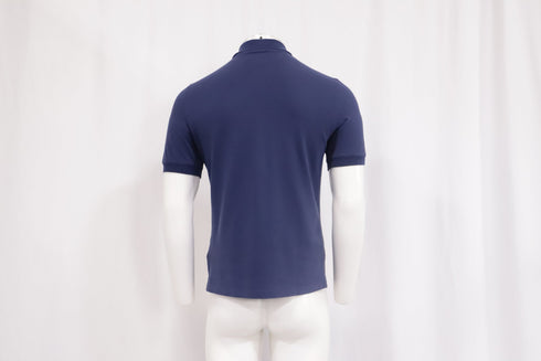 Men's Brunello Cucinelli Short Sleeve Polo Shirt in Navy Blue Cotton