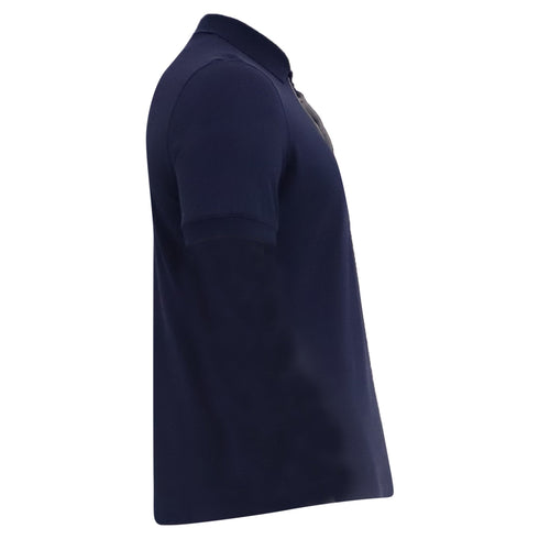Men's Brunello Cucinelli Short Sleeve Polo Shirt in Navy Blue Cotton