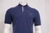 Men's Brunello Cucinelli Short Sleeve Polo Shirt in Navy Blue Cotton