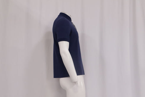 Men's Brunello Cucinelli Short Sleeve Polo Shirt in Navy Blue Cotton