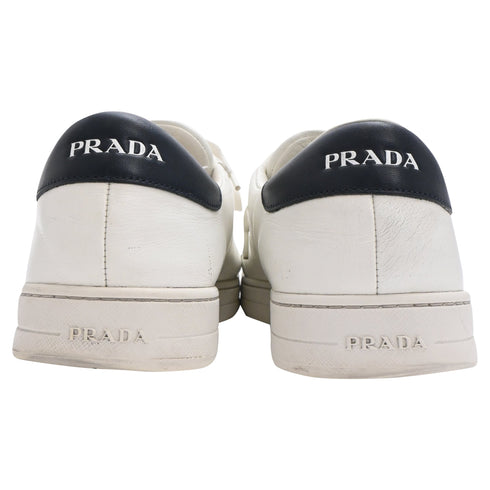 Men's Prada Low Top Sneakers in White Leather