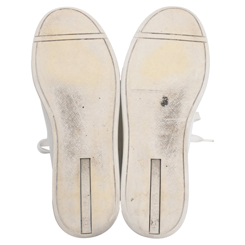 Men's Prada Low Top Sneakers in White Leather