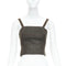 Women's Miu Miu 1998 Runway Green Wool Crystal Bustier Top