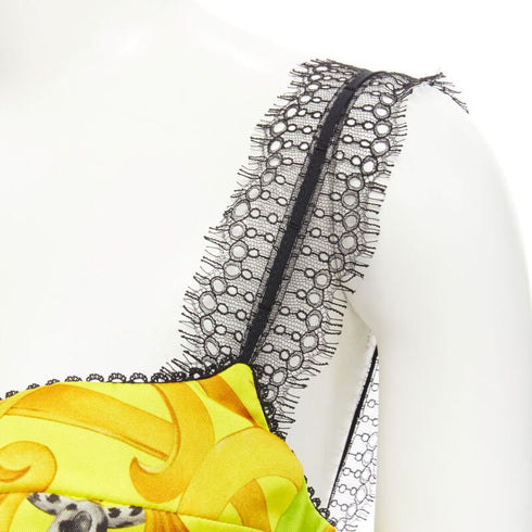 Women's Versace Barocco Acanthus Pop Lace Bustier Top