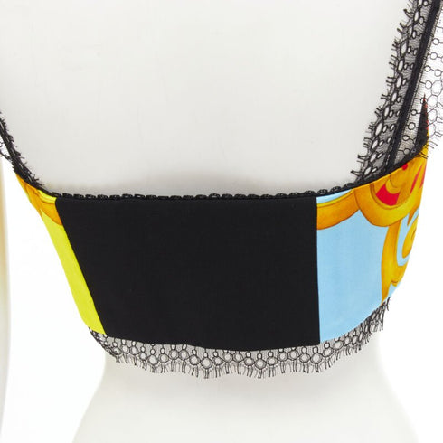Women's Versace Barocco Acanthus Pop Lace Bustier Top