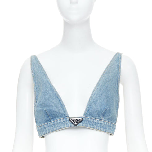 Women's Prada Blue Denim Bra Top