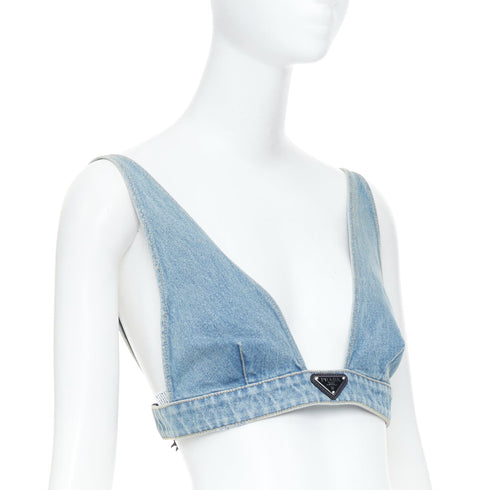 Women's Prada Blue Denim Bra Top